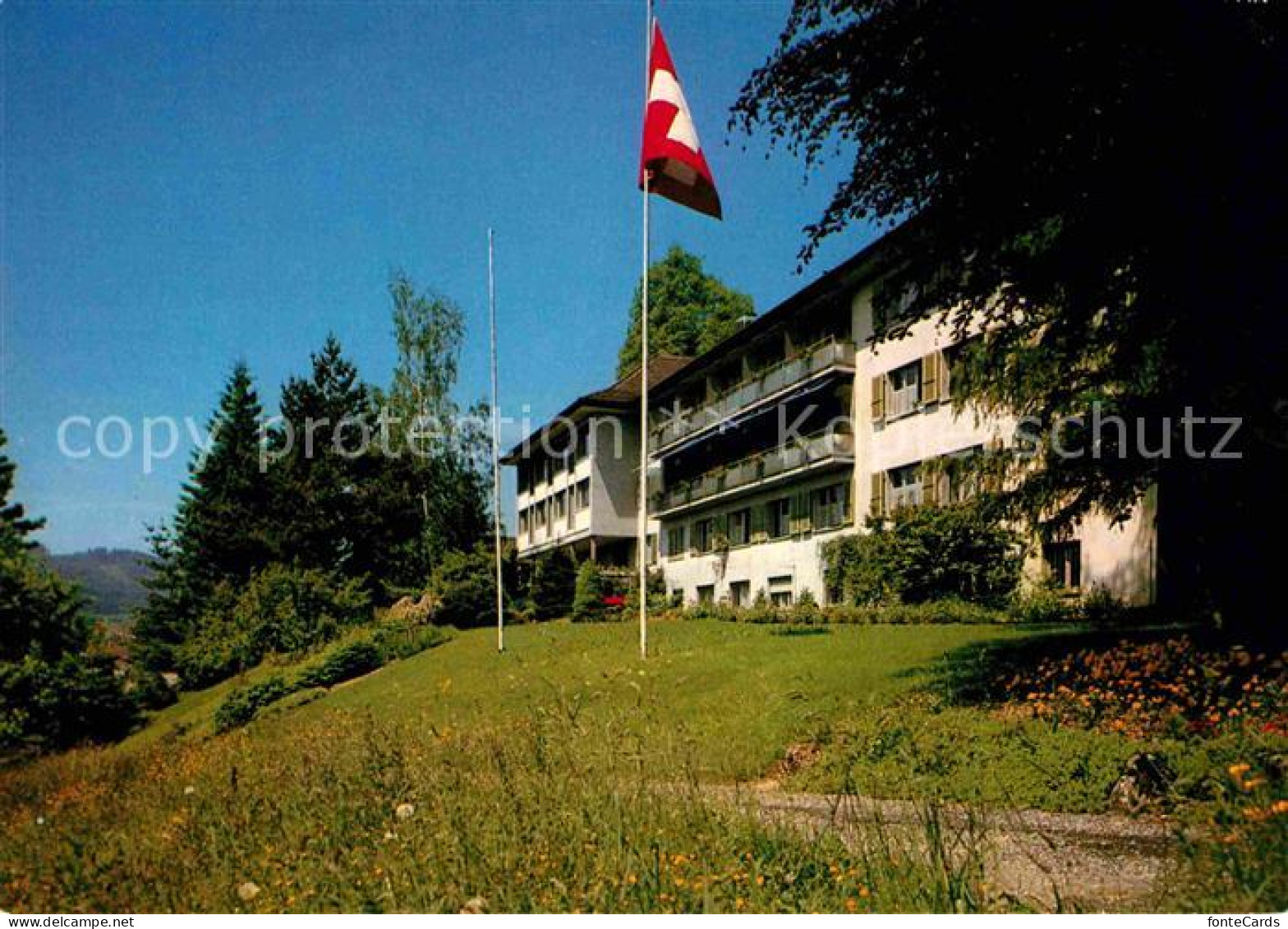 12720999 Unteraegeri Erholungsheim St Anna Schweizer Flagge Unteraegeri - Sonstige & Ohne Zuordnung