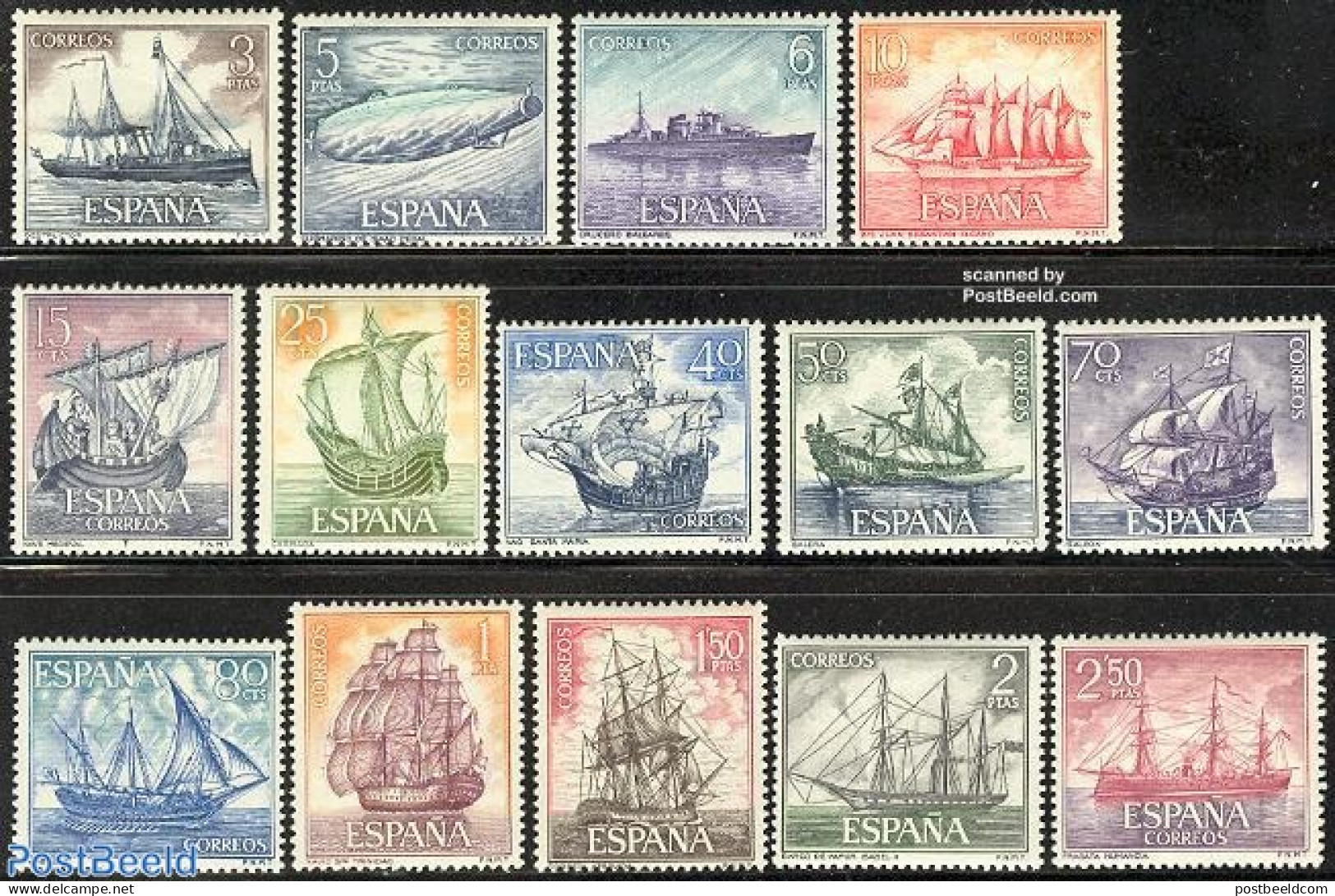 Spain 1964 Ships 14v, Mint NH, Transport - Ships And Boats - Nuovi