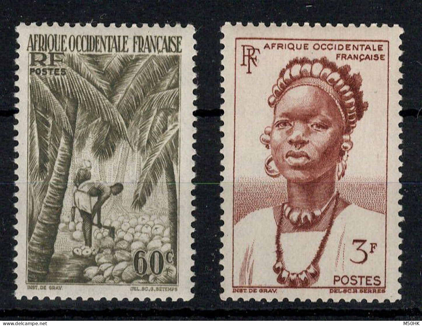 AOF - YV 43 & 44 N** MNH Luxe , " Sans Togo " , Cote 5 Euros - Ungebraucht