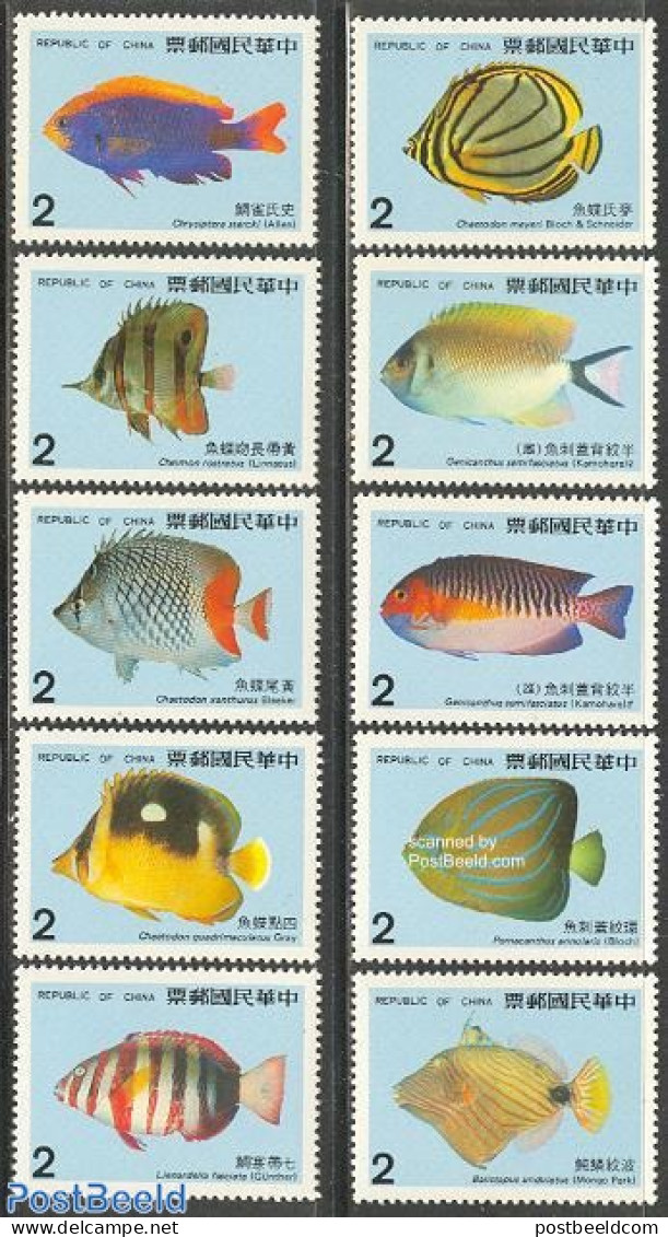 Taiwan 1986 Fish 10v, Mint NH, Nature - Fish - Poissons