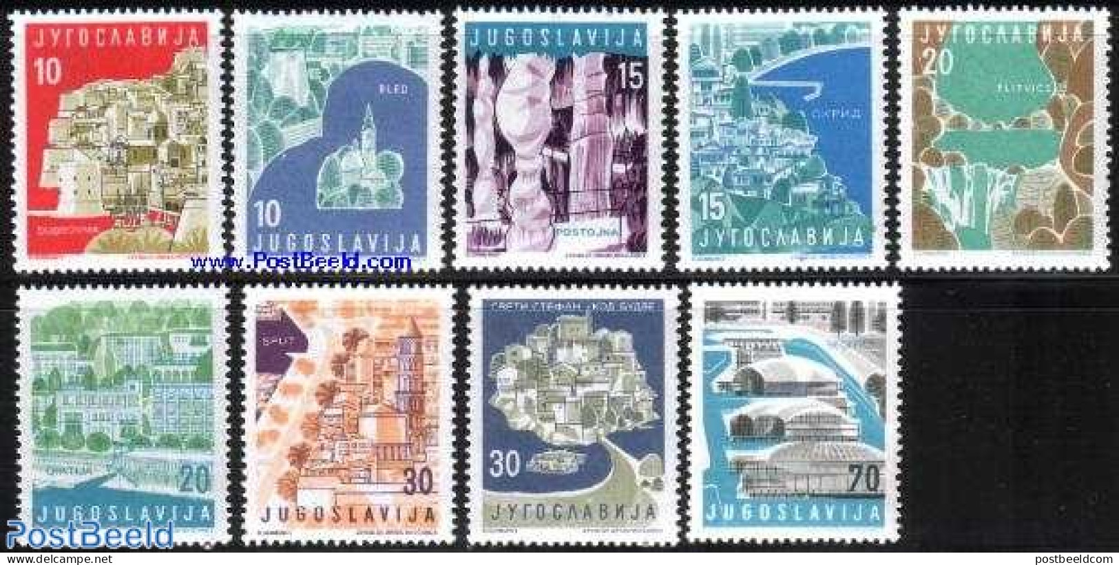 Yugoslavia 1959 Tourism 9v, Mint NH, History - Various - Geology - Tourism - Unused Stamps