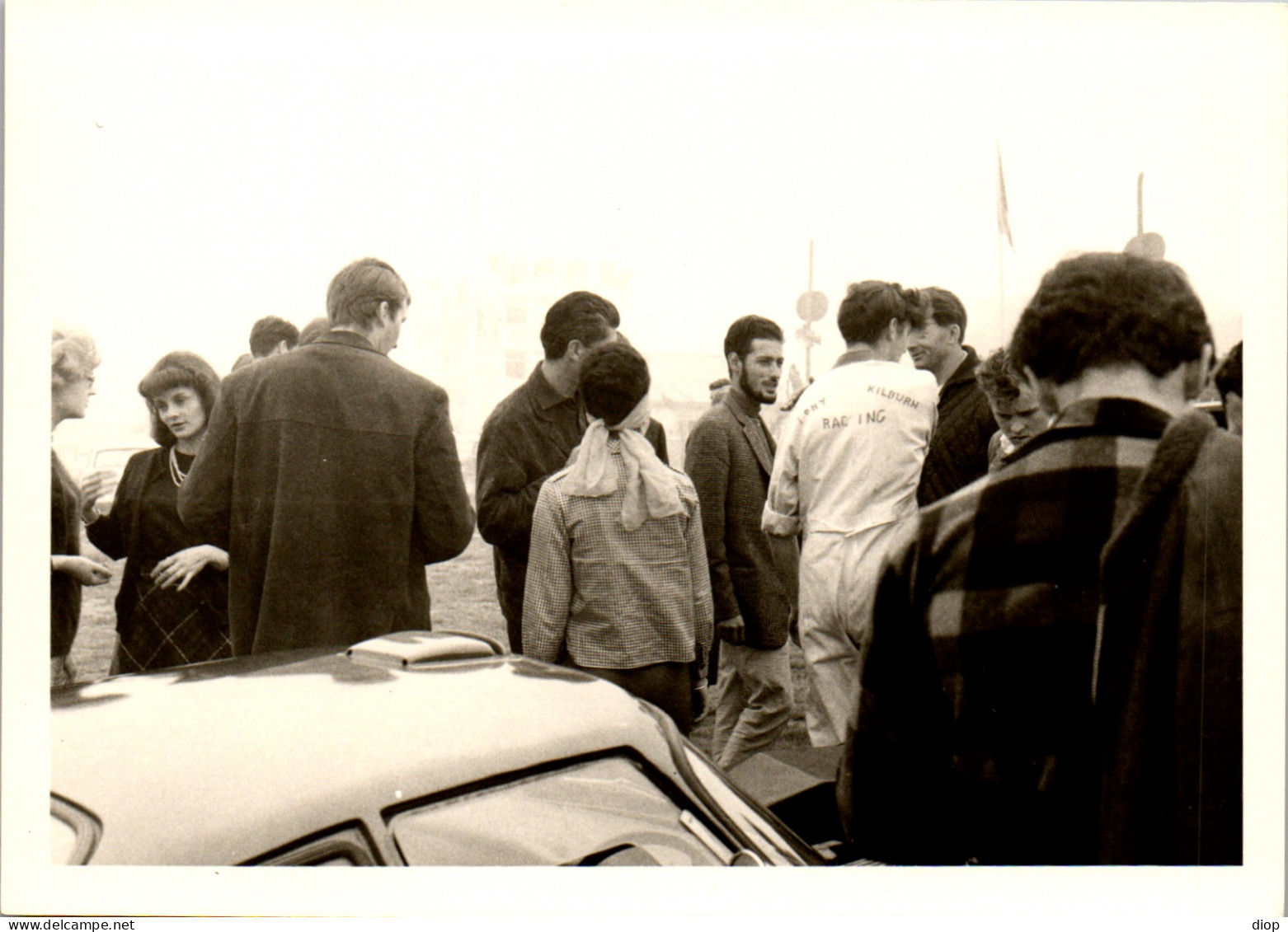 Photographie Photo Vintage Snapshot Amateur Voiture Course Circuit Automobile  - Sporten