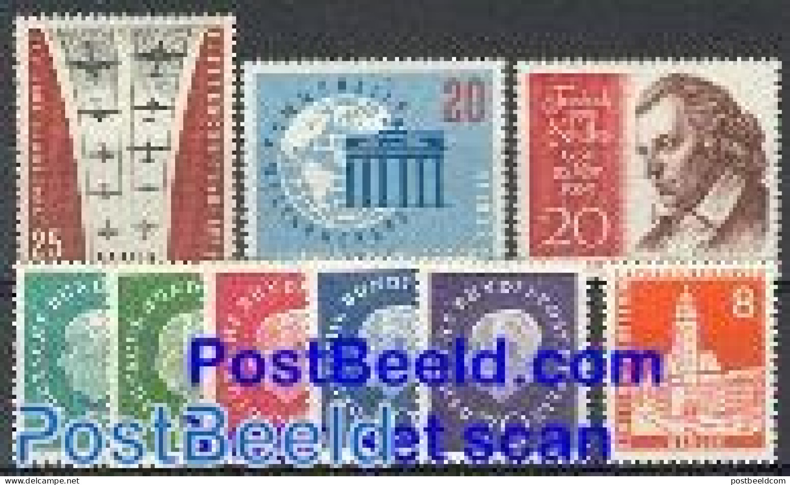 Germany, Berlin 1959 Year Set 1959 (9v), Mint NH - Unused Stamps