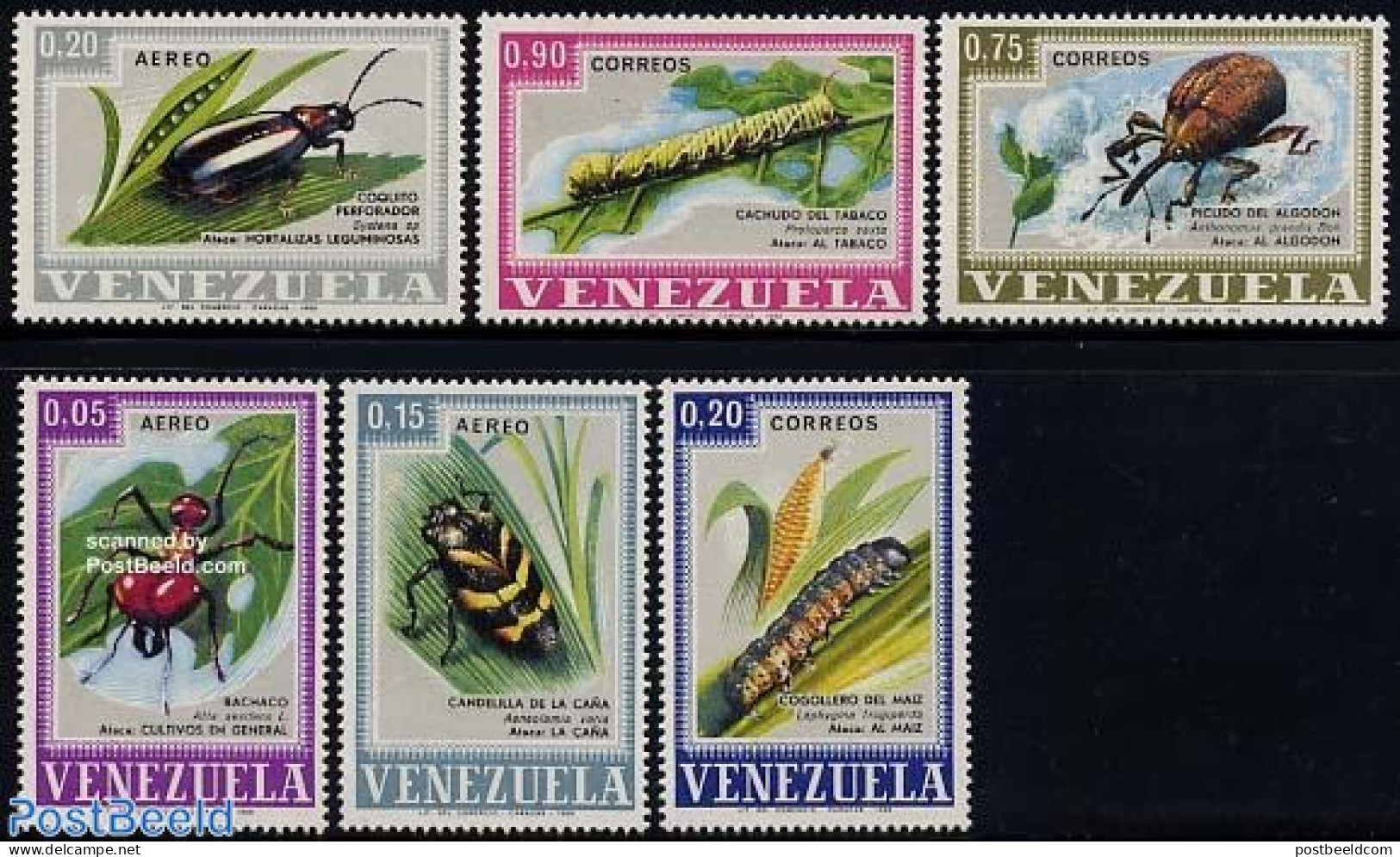 Venezuela 1968 Insects 6v, Mint NH, Nature - Insects - Venezuela