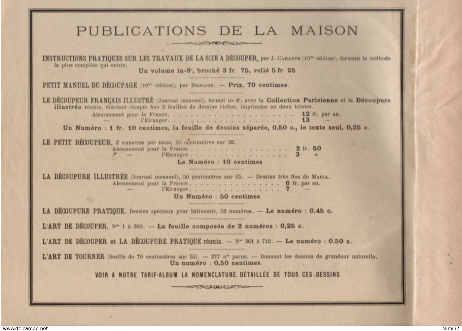 RARISIME; ALBUM DE CROQUIS DE DECOUPURE De MARQUETERIE Maison A. TIERSOT PARIS Début Années 1900 + 2 Publicitées - 1900 – 1949