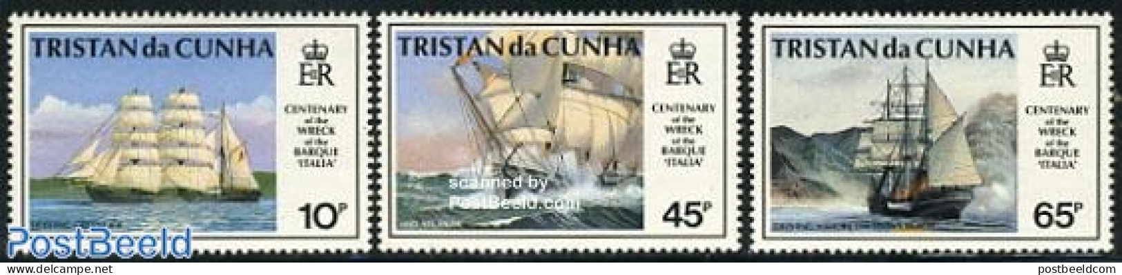 Tristan Da Cunha 1992 Genova 92 3v, Mint NH, Transport - Ships And Boats - Ships