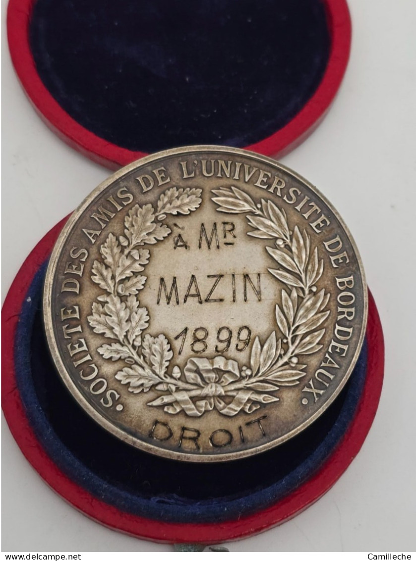 Université De Bordeaux Médaille Jeton 1899 - Professionnels / De Société