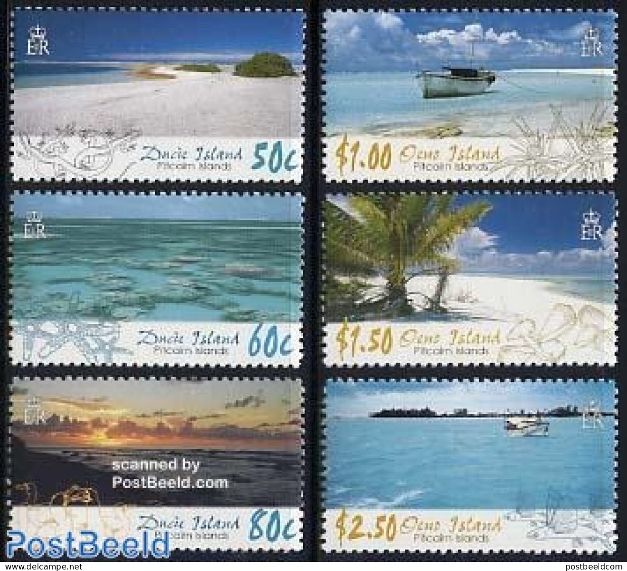 Pitcairn Islands 2005 Beaches 6v (Oena & Ducie Islands), Mint NH, Transport - Various - Ships And Boats - Tourism - Schiffe