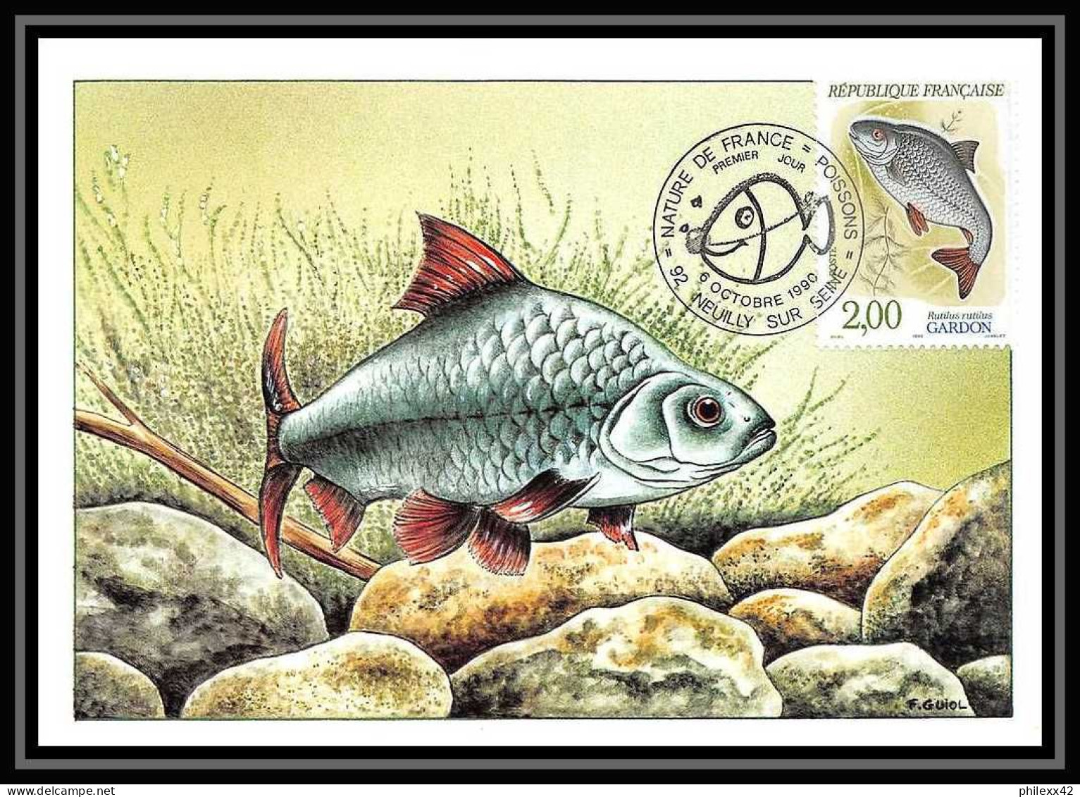 4554b/ Carte Maximum (card) France N°2663 Poissons (Fish) De France édition Cef Fdc 1990 - Vissen