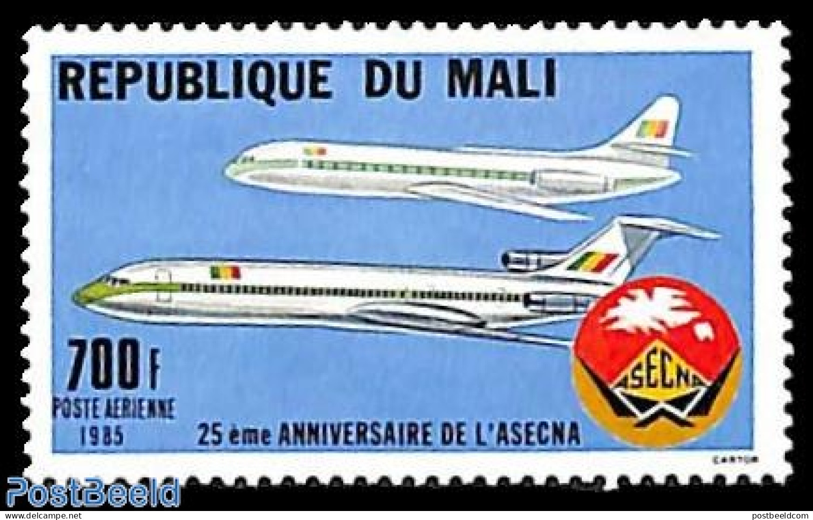 Mali 1985 ASECNA 1v, Mint NH, Transport - Aircraft & Aviation - Airplanes