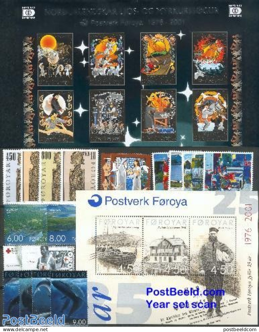 Faroe Islands 2001 Yearset 2001 (18v+2s/s), Mint NH, Various - Yearsets (by Country) - Ohne Zuordnung