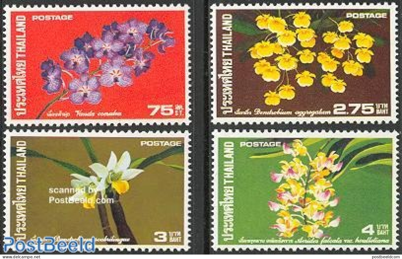 Thailand 1974 Orchids 4v, Mint NH, Nature - Flowers & Plants - Orchids - Thaïlande