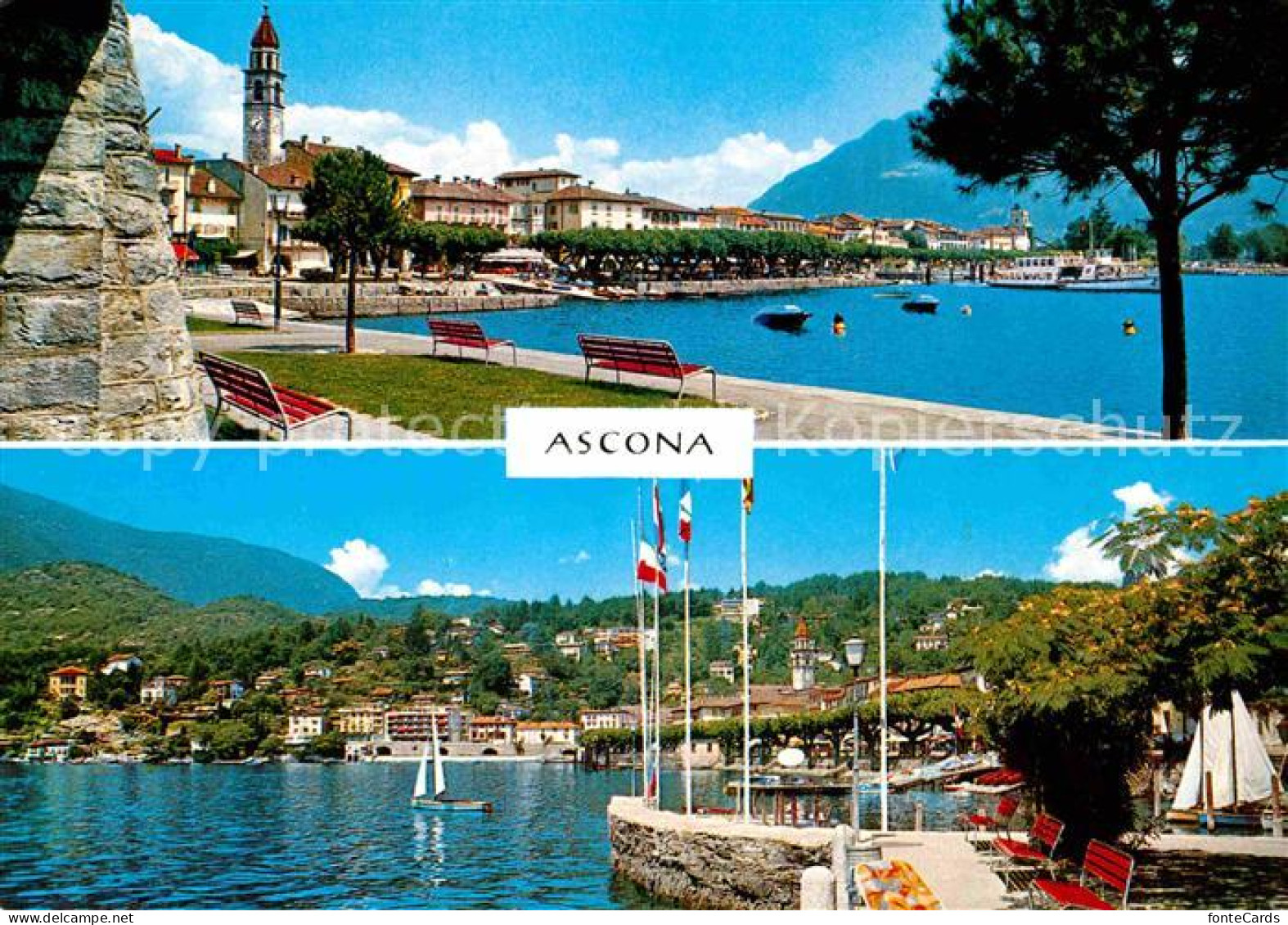 12715819 Ascona TI Lago Maggiore Kirche Panorama Ascona - Andere & Zonder Classificatie