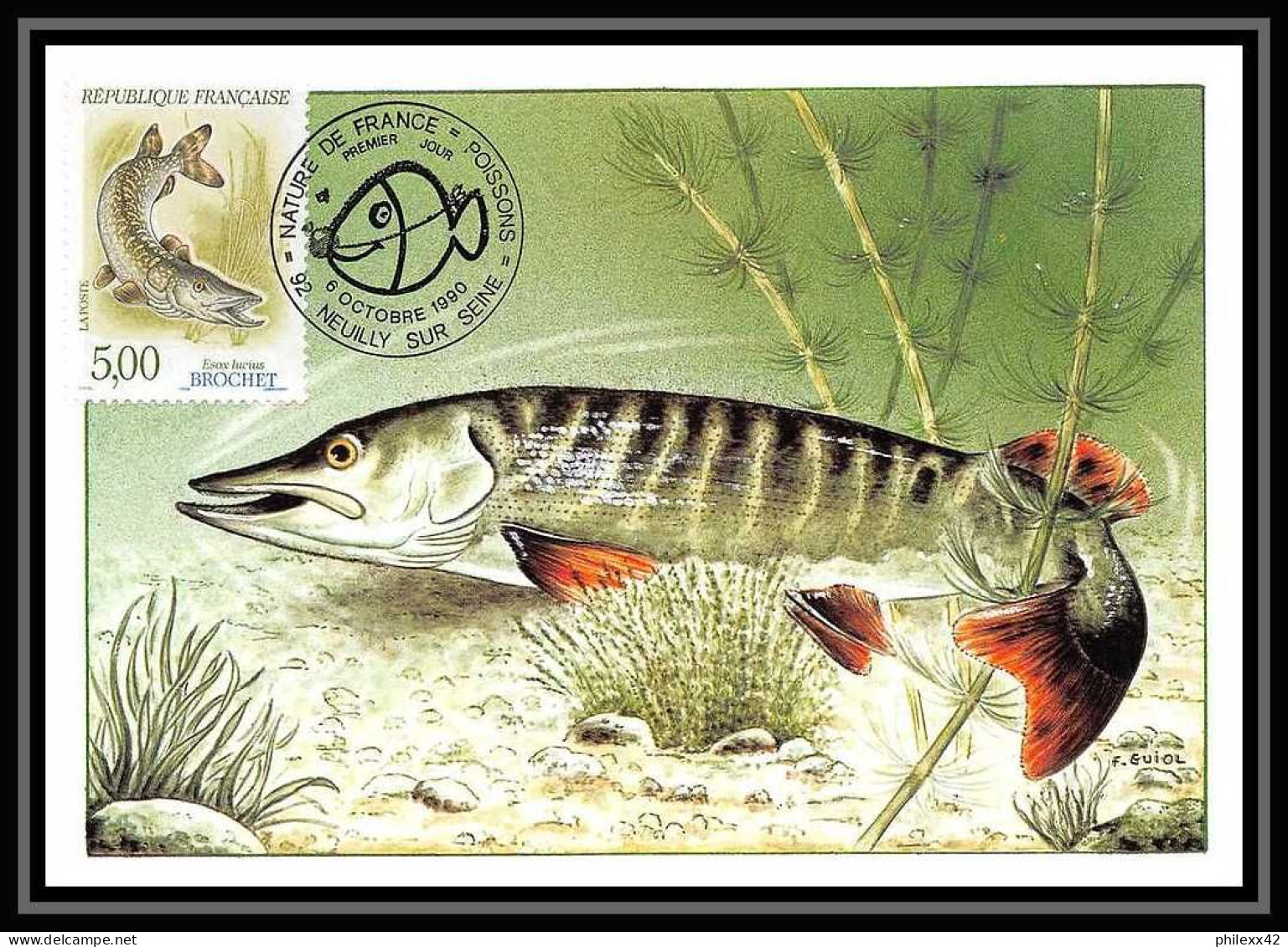 4554c/ Carte Maximum (card) France N°2666 Poissons (Fish) De France édition Cef Fdc 1990 - Vissen