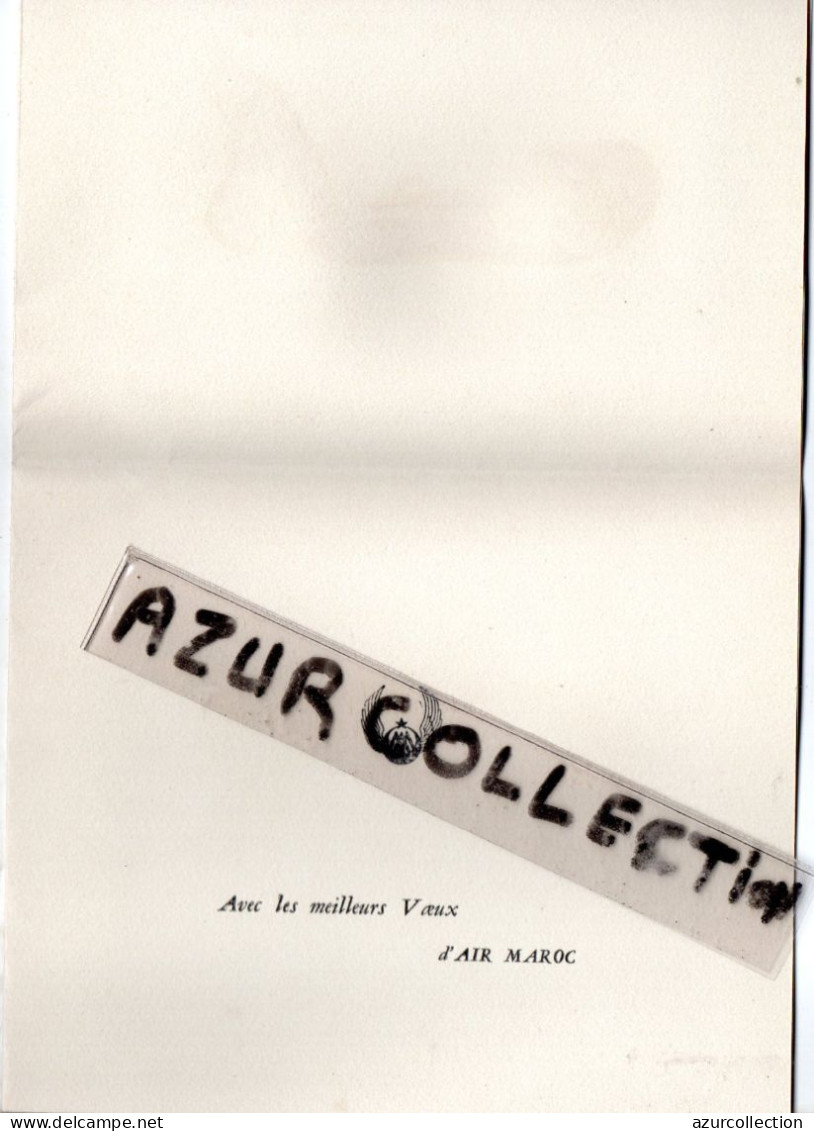 AIR MAROC . . DEPLIANT VOEUX 1956 . - Publicités