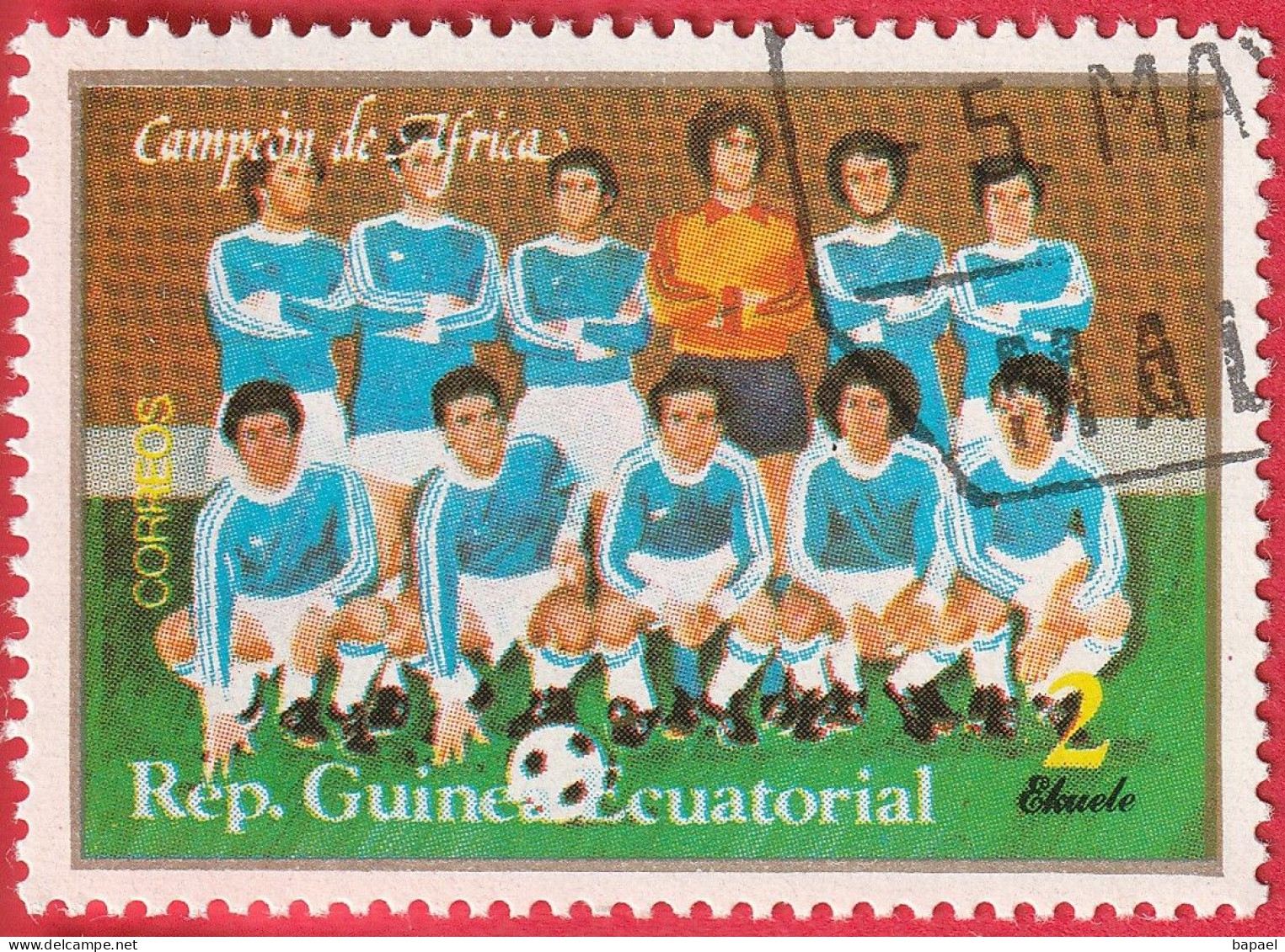 N° Yvert & Tellier 103 - Guinée Equatoriale (1977) (Oblitéré - Gomme D'Origine) 75è Anniversaire Du Real Madrid (1a) - Equatorial Guinea