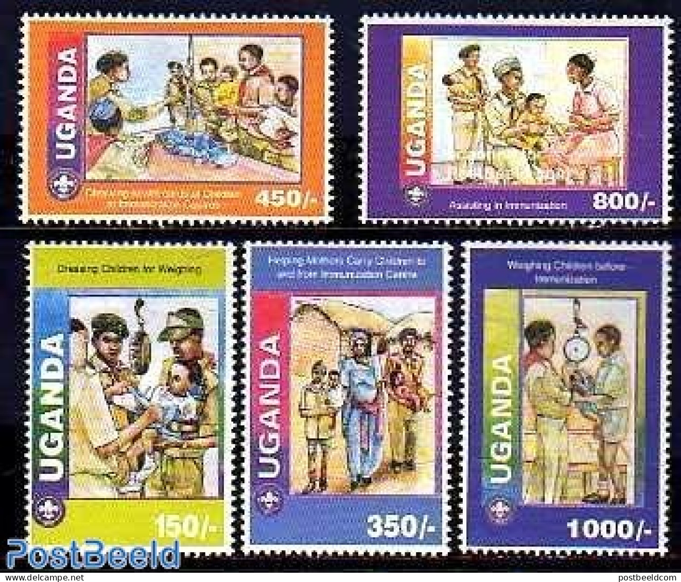 Uganda 1995 Scouting 5v, Mint NH, Sport - Scouting - Andere & Zonder Classificatie