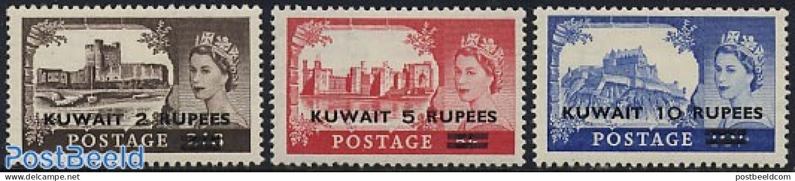 Kuwait 1955 Castles 3v, Mint NH, Art - Castles & Fortifications - Kastelen