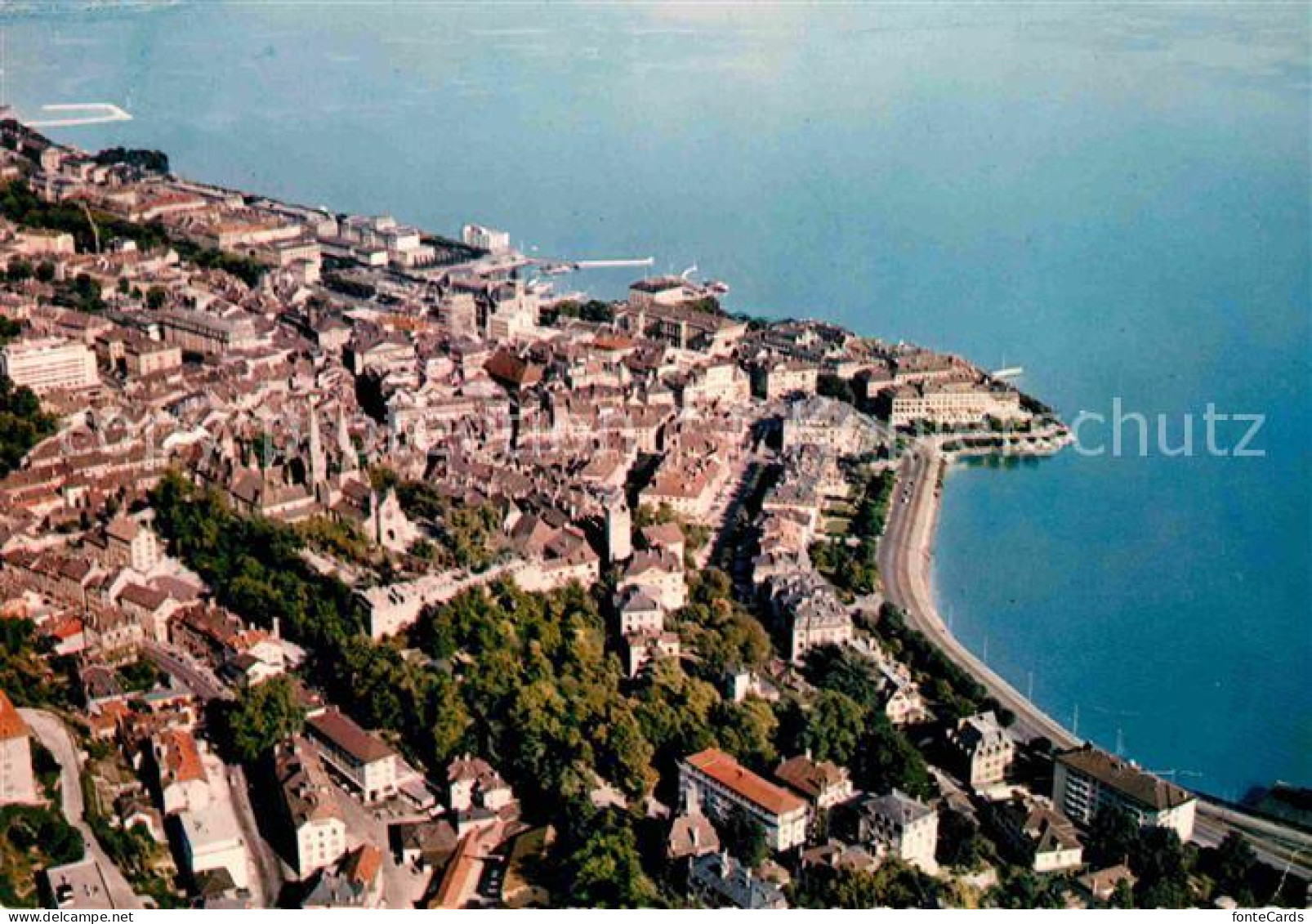 12715639 Neuchatel NE Vue Generale Et Le Lac Vue Aerienne Neuchatel - Andere & Zonder Classificatie