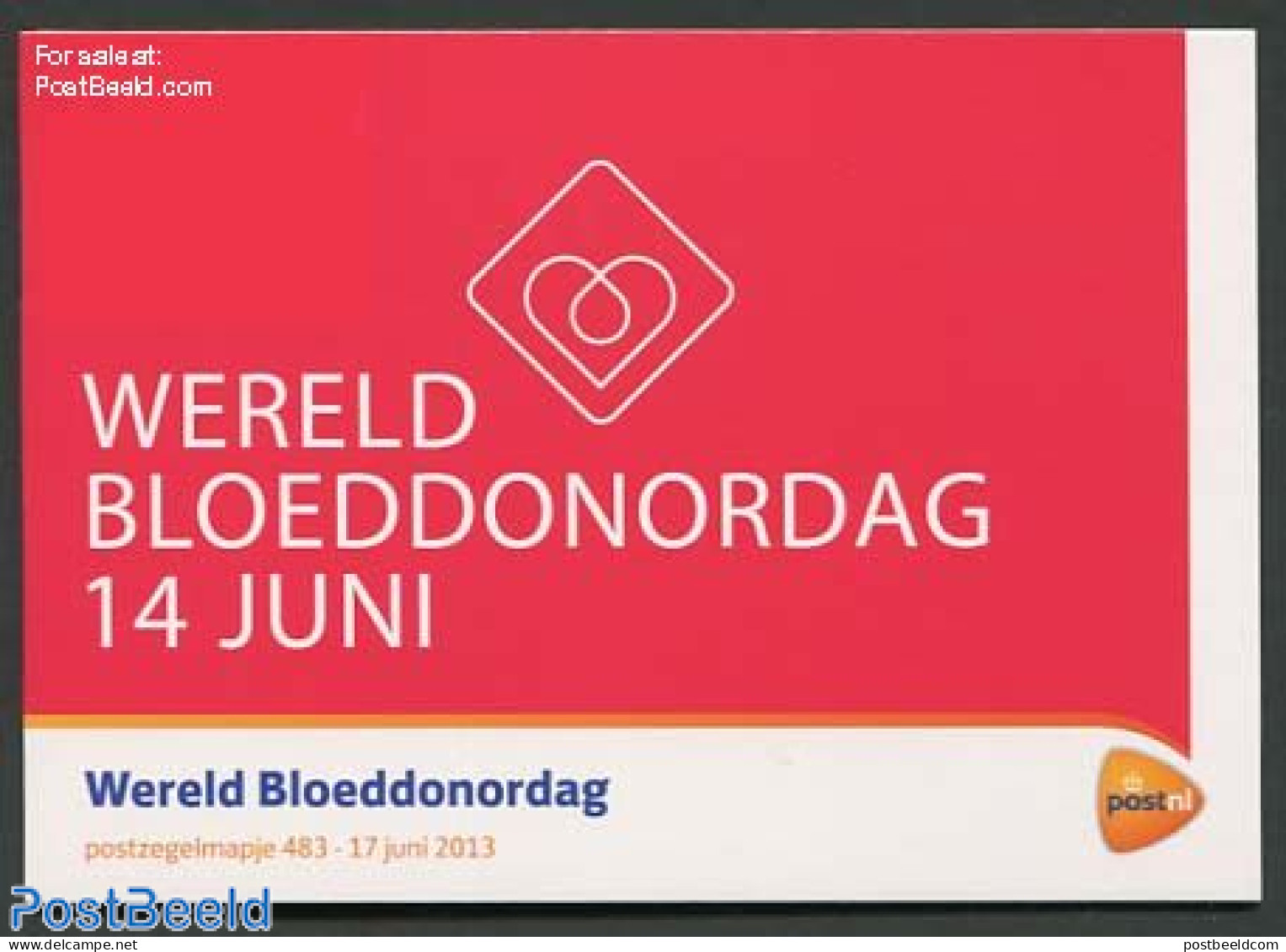 Netherlands 2013 World Blood Donor Day, Presentation Pack 483, Mint NH, Health - Sport - Health - Playing Cards - Ongebruikt