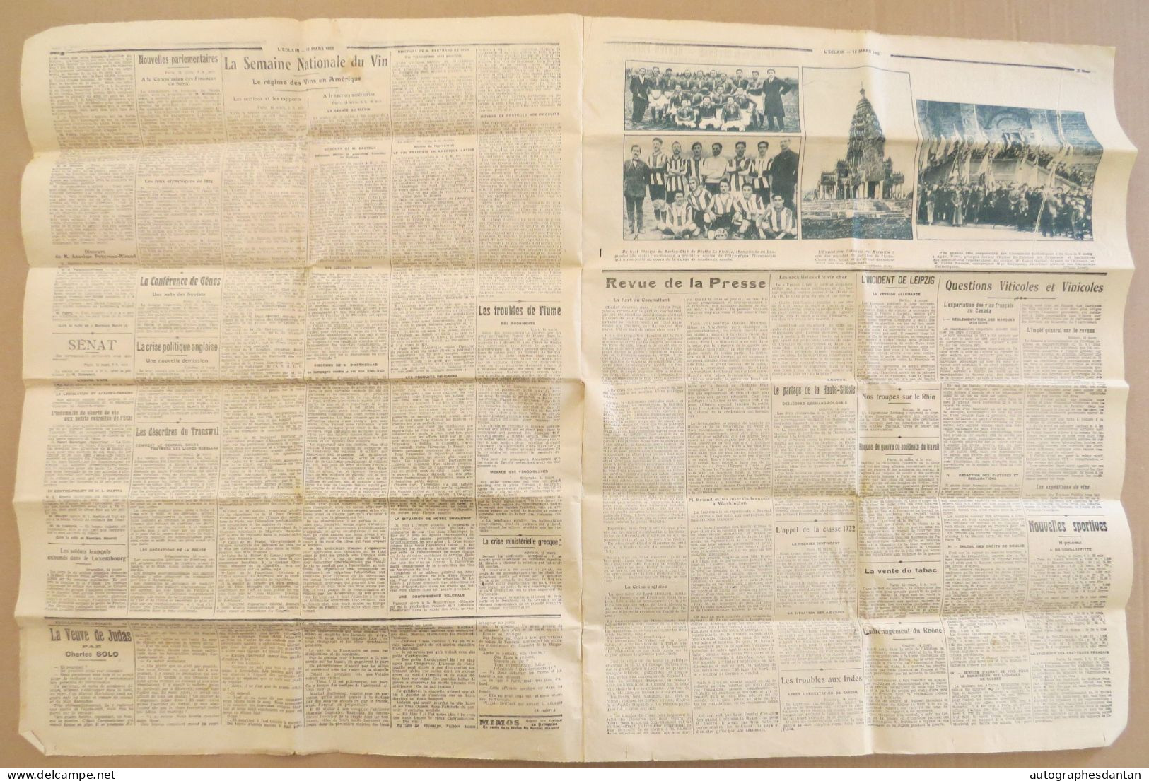 ● Journal L'ECLAIR Quotidien Du Midi 15 Mars 1922 étonnant Article "Les Nègres Blanchis" Etc. Cf 7 Photos - Andere & Zonder Classificatie