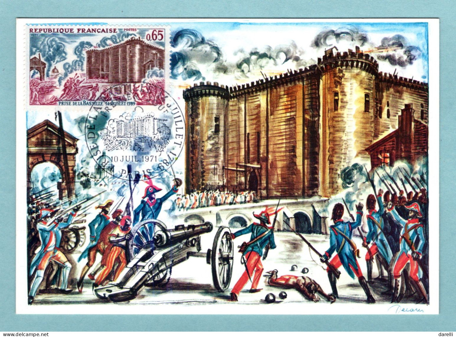 Carte Maximum 1971 - Prise De La Bastille Le 14 Juillet 1789 - YT 1680 - Paris - 1970-1979