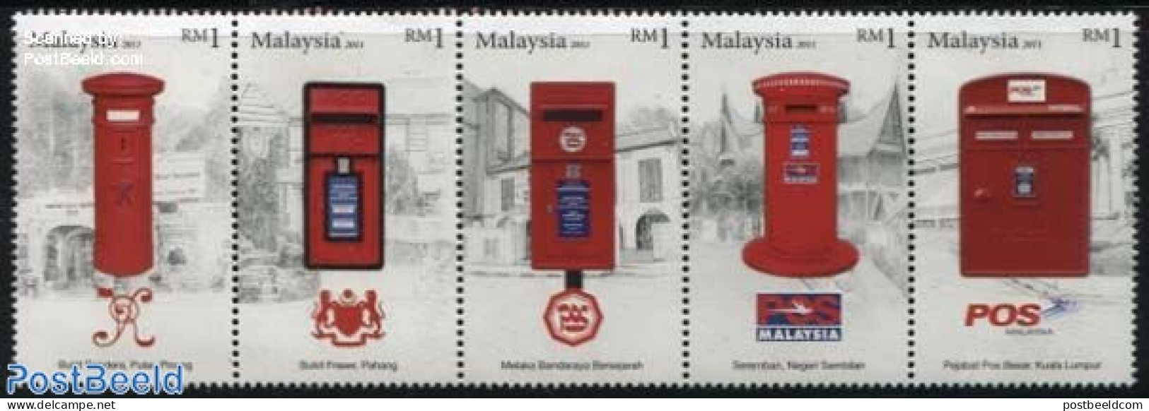 Malaysia 2011 Letter Boxes 5v [::::], Mint NH, Mail Boxes - Post - Post