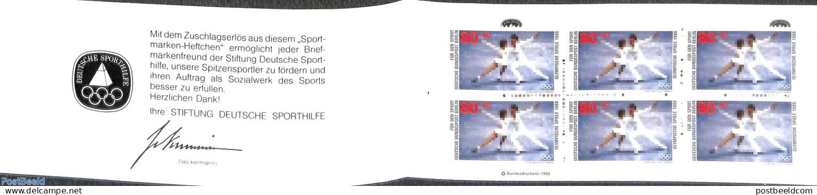 Germany, Berlin 1988 Sport Booklet, Mint NH, Sport - Skating - Sport (other And Mixed) - Stamp Booklets - Nuovi