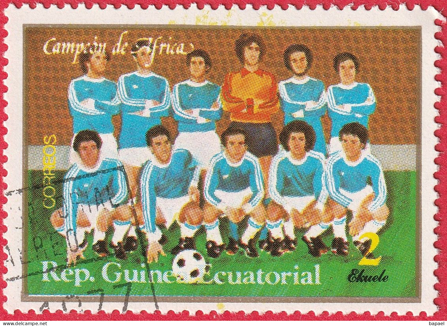 N° Yvert & Tellier 103 - Guinée Equatoriale (1977) (Oblitéré - Gomme D'Origine) 75è Anniversaire Du Real Madrid (1b) - Guinée Equatoriale