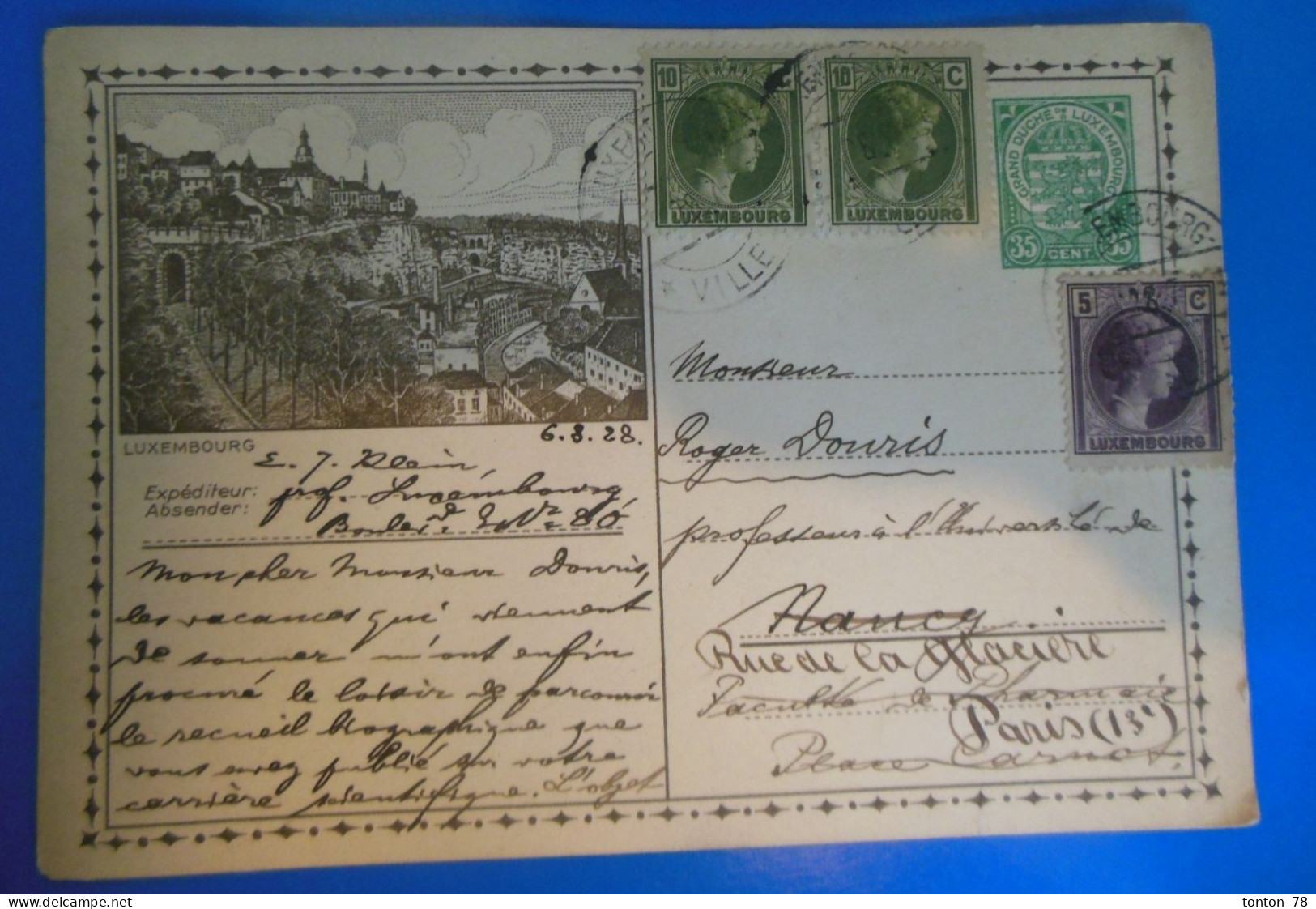 ENTIER POSTAL SUR CARTE POSTALE  +   TIMBRES     -   LUXEMBOURG - Interi Postali