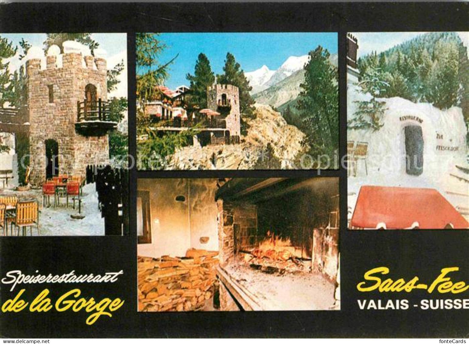 12713489 Saas-Fee Speiserestaurant De La Gorge Kamin Alpen Saas-Fee - Sonstige & Ohne Zuordnung