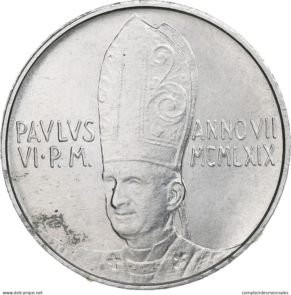 Vatican, Paul VI, 10 Lire, 1969 - Anno VII, Rome, Aluminium, SPL+, KM:111 - Vatikan