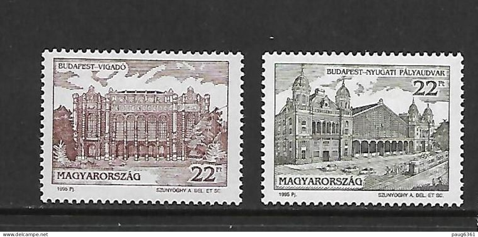 HONGRIE 1995 TRAINS-GARE DE BUDAPEST  YVERT N°3524/3525 NEUF MNH** - Treinen