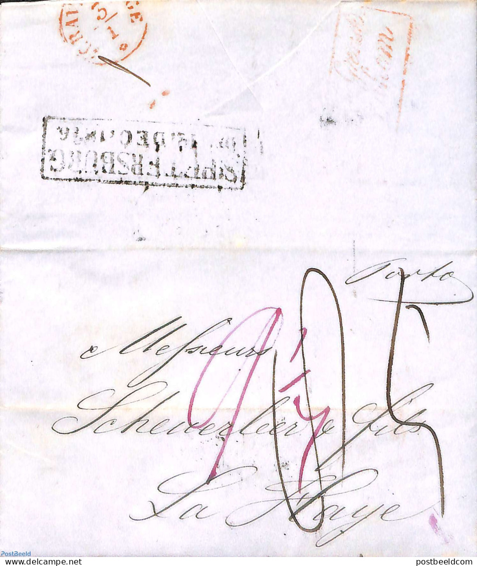 Russia 1846 Folding Letter From St Petersburg To La Haye (Den Haag NL), Postal History - Other & Unclassified