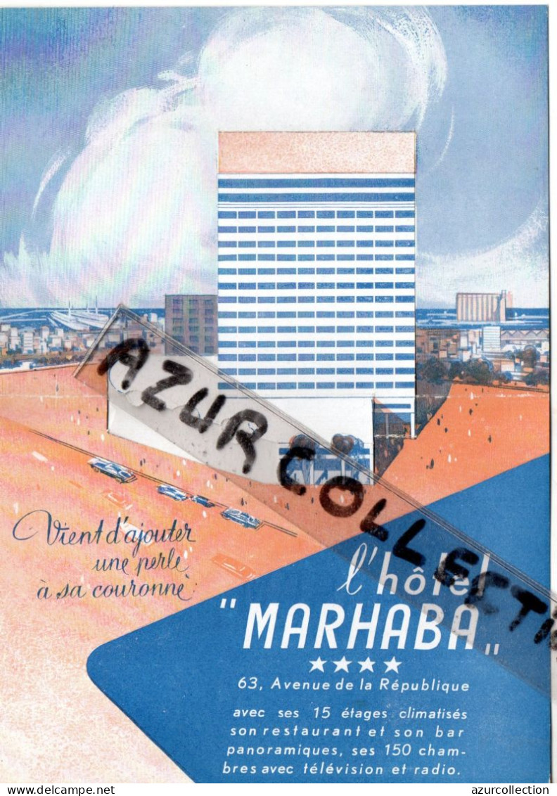 HOTEL MARHABA . CASBLANCA . DEPLIANT AVEC HOTEL EN RELIEF - Publicités