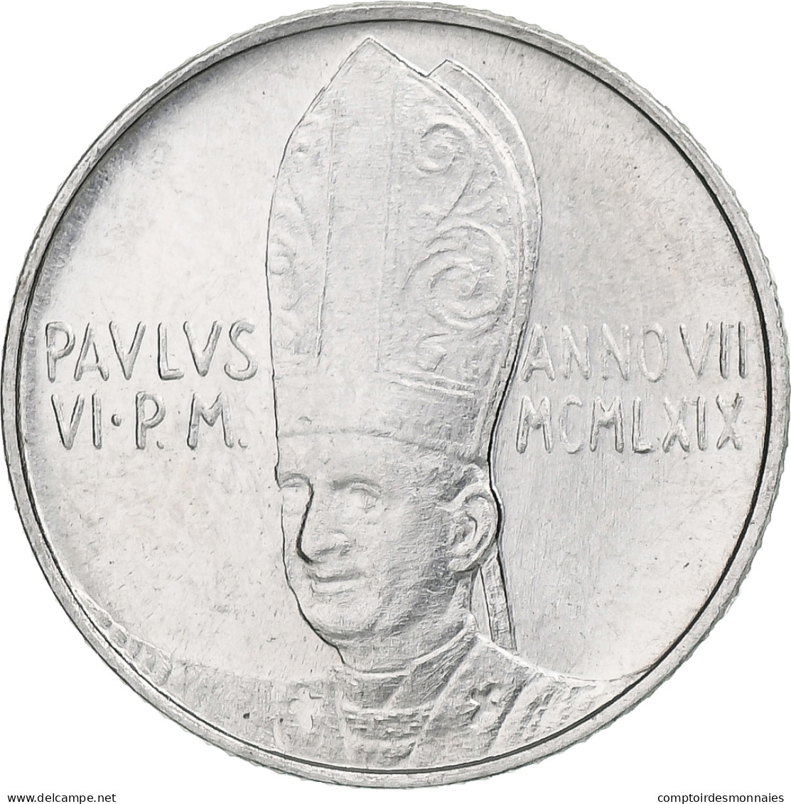 Vatican, Paul VI, 2 Lire, 1969 - Anno VII, Rome, Aluminium, SPL+, KM:109 - Vaticano