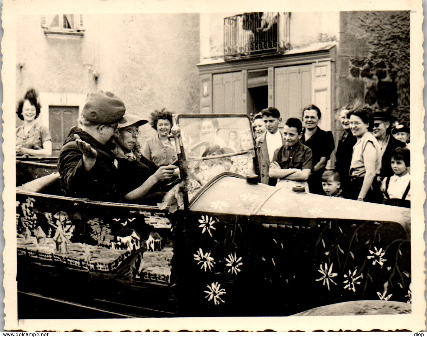 Photographie Photo Vintage Snapshot Amateur Automobile Voiture Auto Cabriolet - Automobile