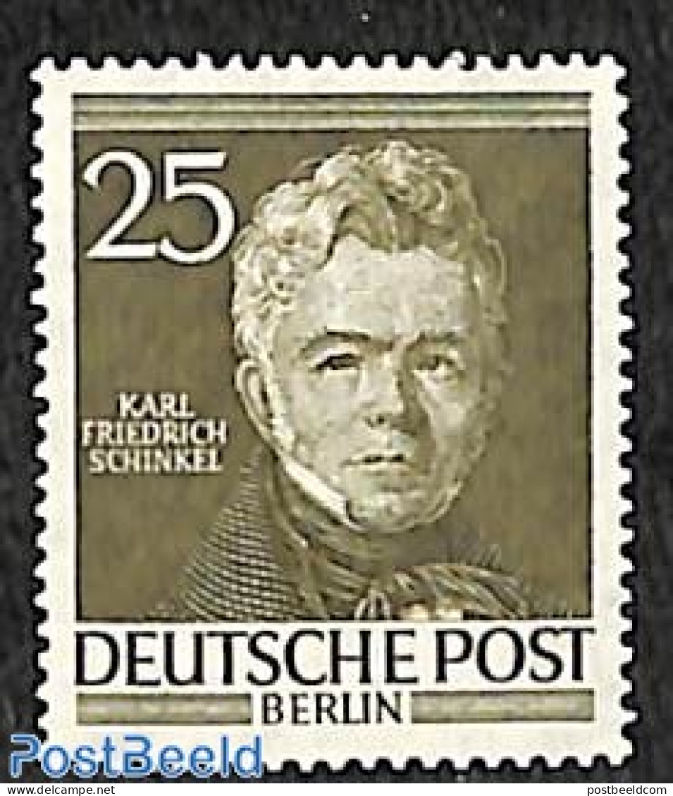 Germany, Berlin 1952 25pf, Stamp Out Of Set, Unused (hinged), Art - Architects - Self Portraits - Neufs