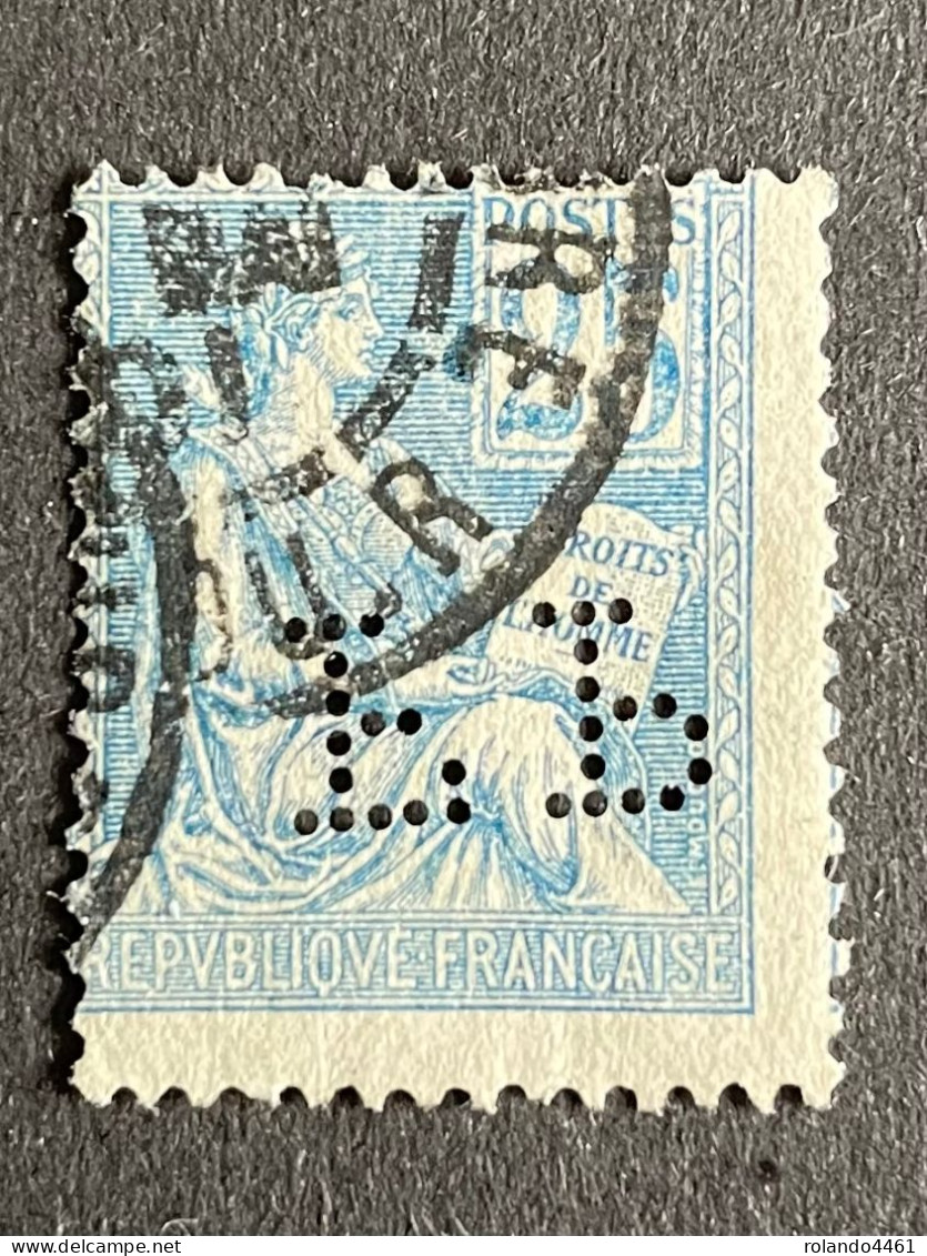 FRANCE F N°114 Mouchon FP 79 Indice 5 Perforé Perforés Perfins Perfin !! Cote 10 € - Sonstige & Ohne Zuordnung