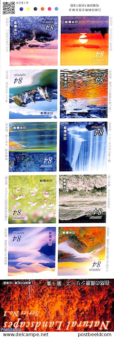 Japan 2021 Landscape Series No. 1 10v M/s S-a, Mint NH, Nature - Water, Dams & Falls - Unused Stamps