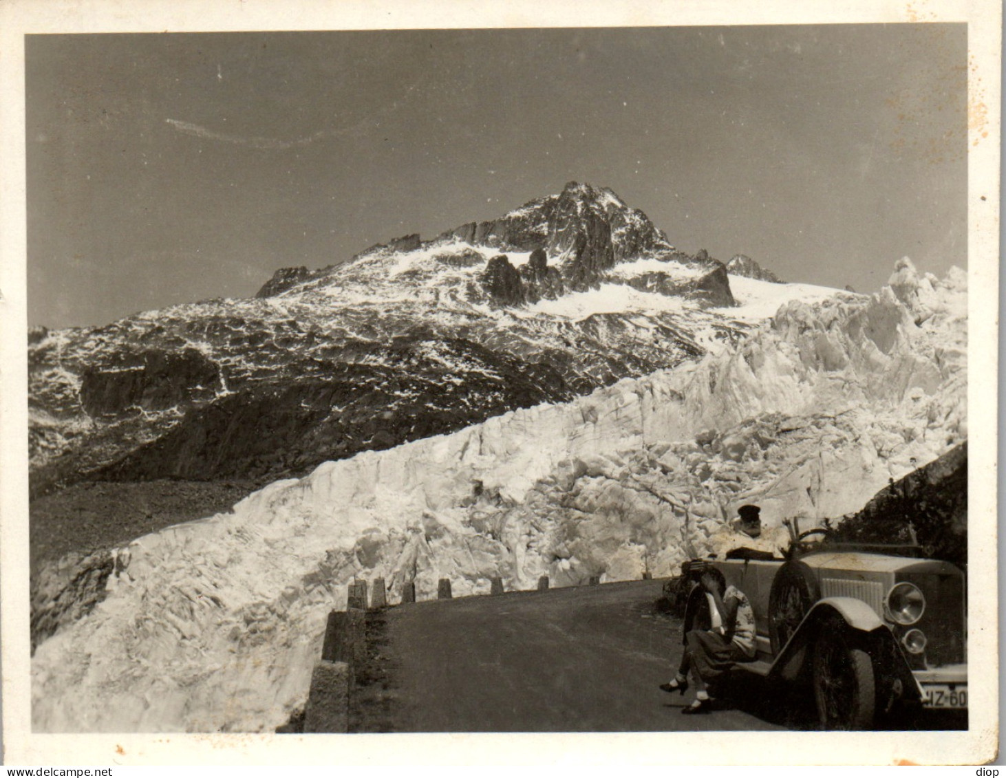 Photographie Photo Vintage Snapshot Amateur Automobile Voiture Auto Cabriolet  - Automobiles