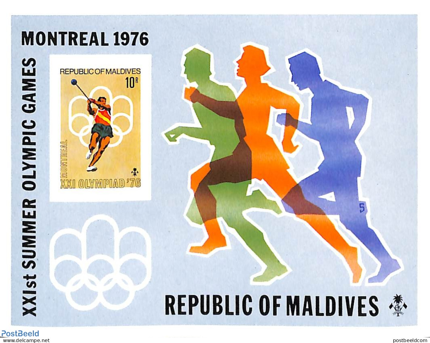Maldives 1976 Olympic Games S/s, Imperforated, Mint NH, Sport - Olympic Games - Maldivas (1965-...)
