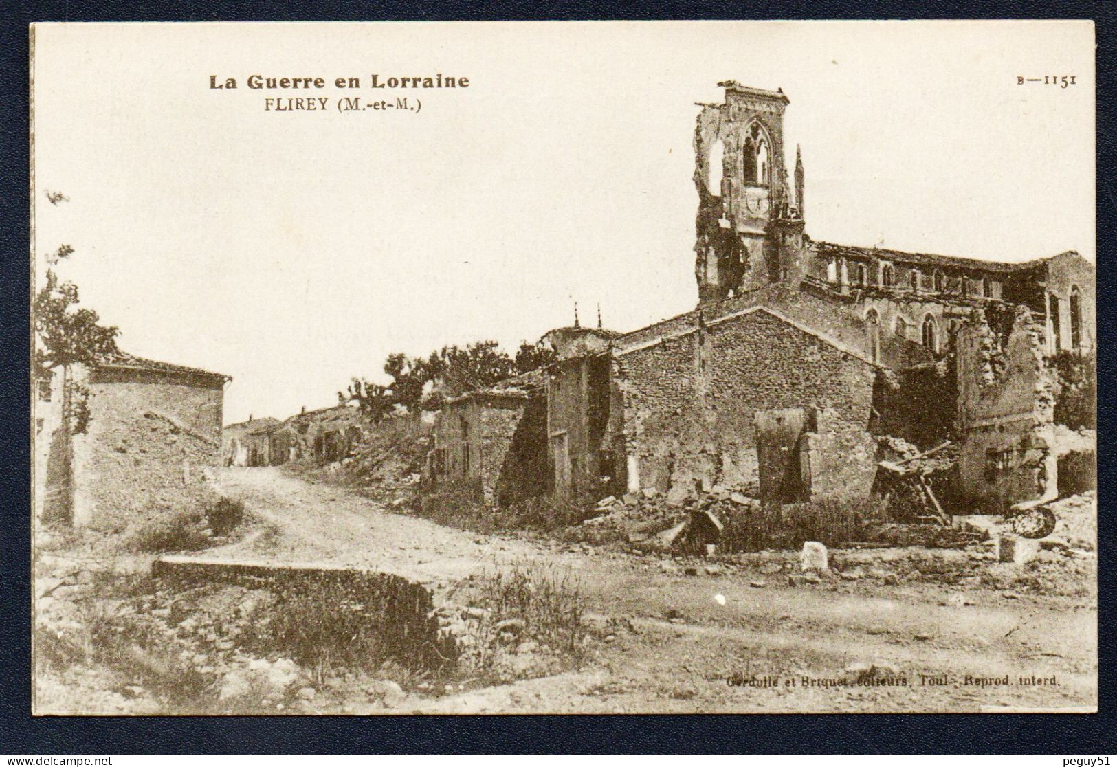 54. Environs De Pont à Mousson. Flirey.  Bataille De Flirey (du 19.09 Au 11.10.1914). Ruines De L'église Saint-Etienne. - Pont A Mousson