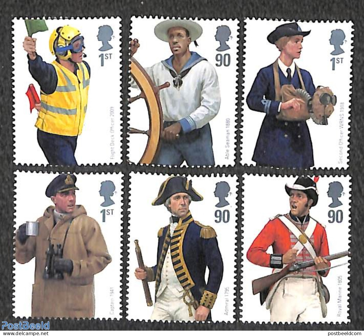 Great Britain 2009 Uniforms 6v, Mint NH, Various - Uniforms - Unused Stamps