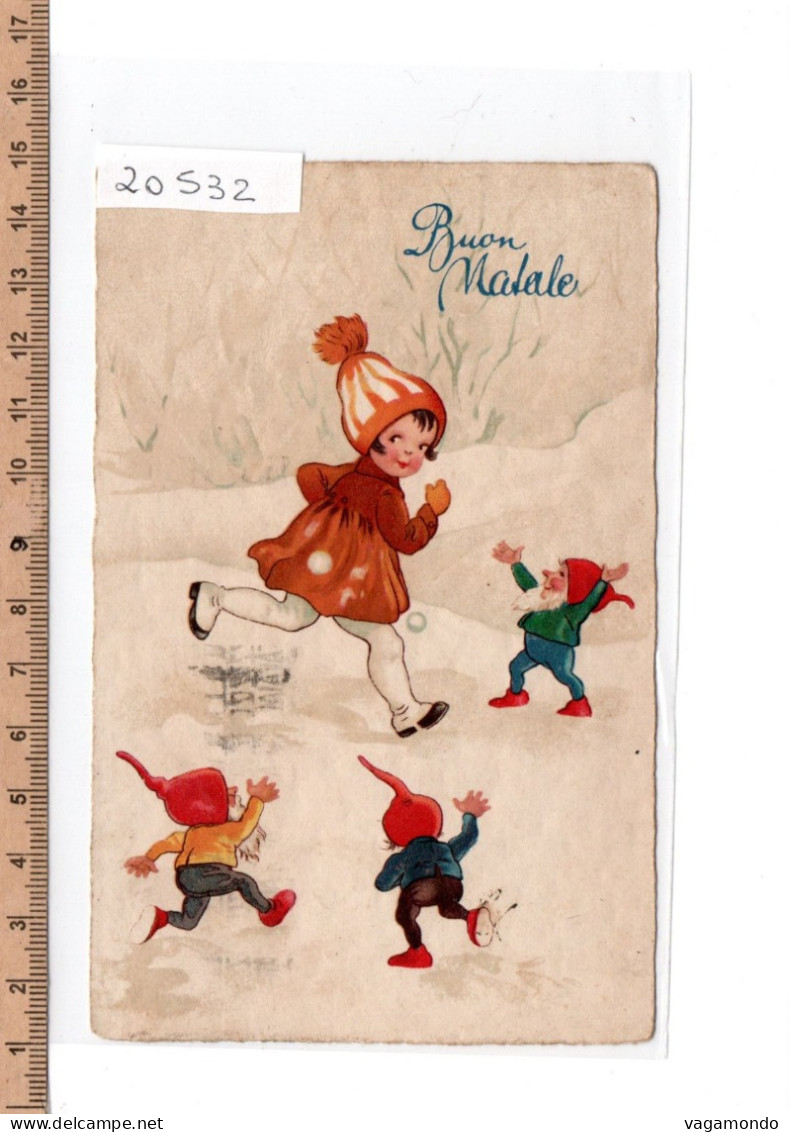 20532    BUON NATALE BAMBINA  FOLLETTI PALLE NEVE 1931 - Altri & Non Classificati