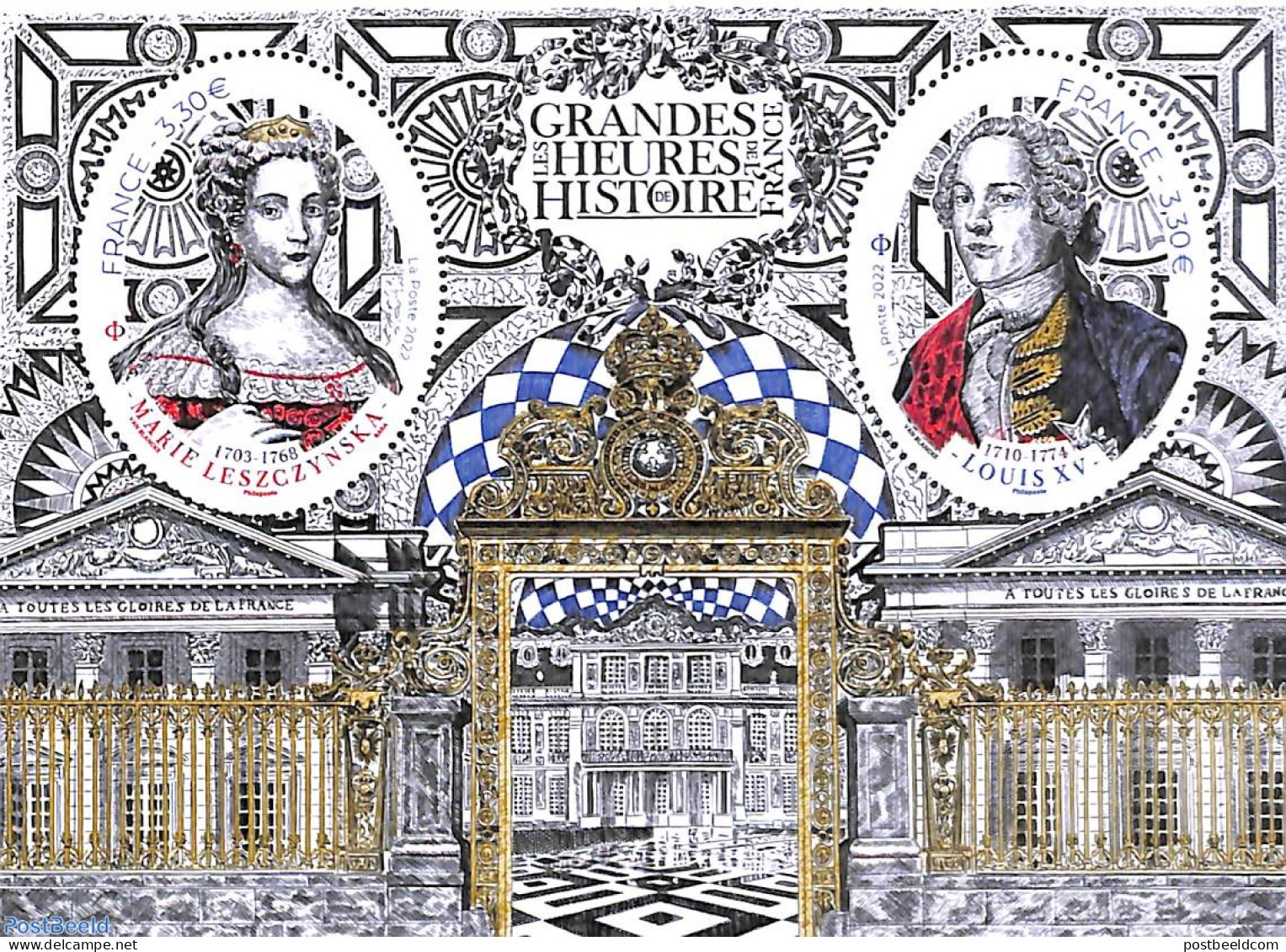 France 2022 Louis XV & Marie Leszczynska S/s, Mint NH, History - Kings & Queens (Royalty) - Neufs