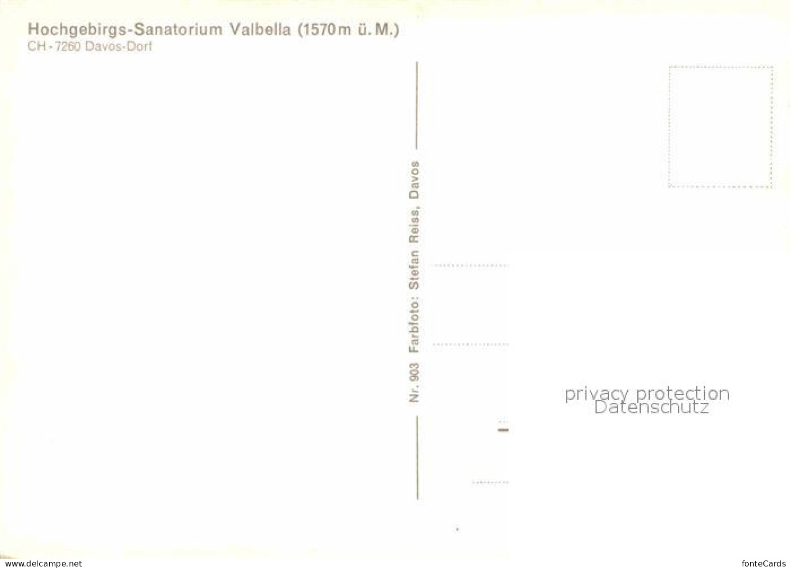 12687887 Davos Dorf GR Hochgebirgs-Sanatorium Valbella  Davos - Autres & Non Classés