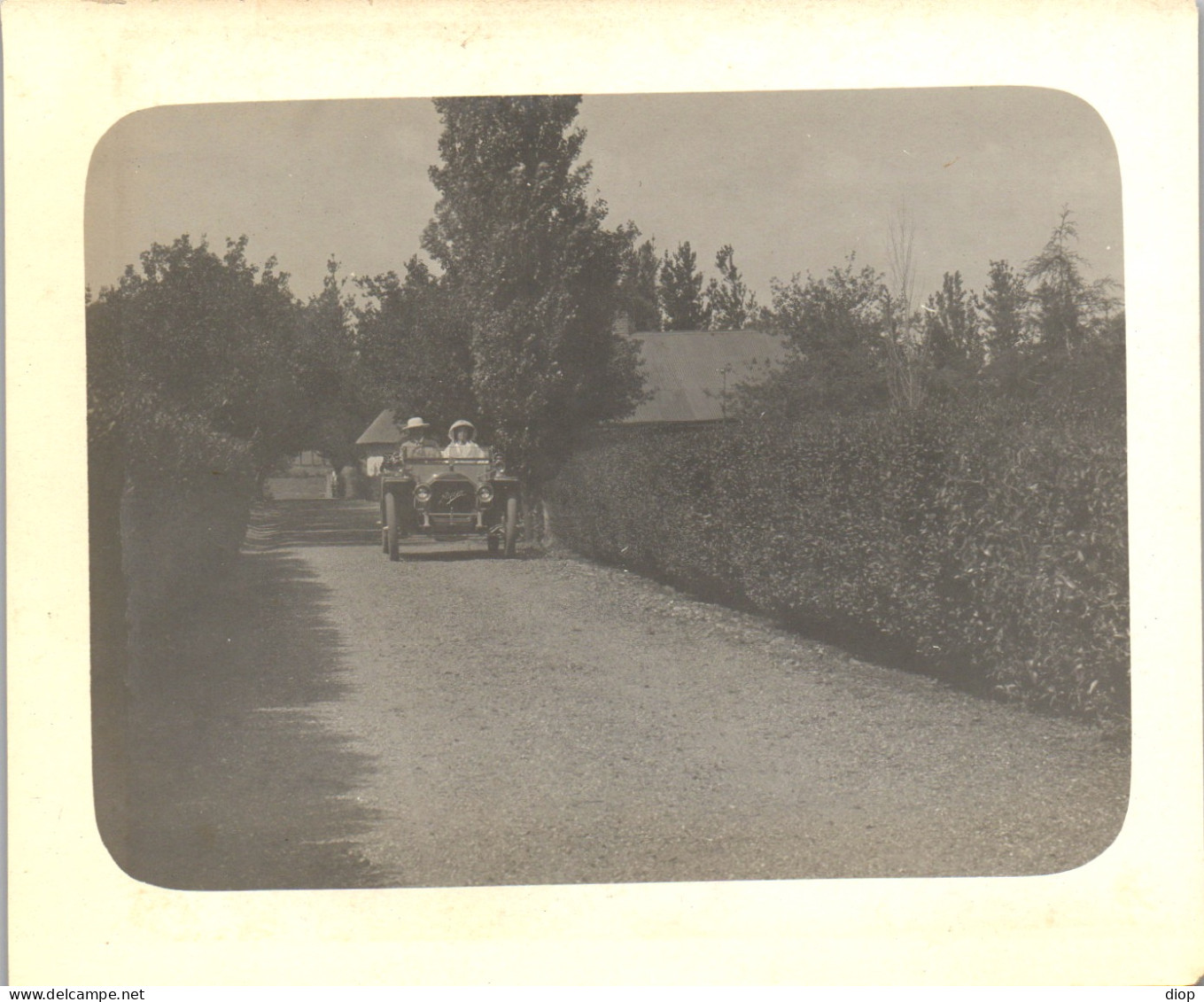 Photographie Photo Vintage Snapshot Amateur Automobile Voiture Auto Cabriolet  - Automobiles