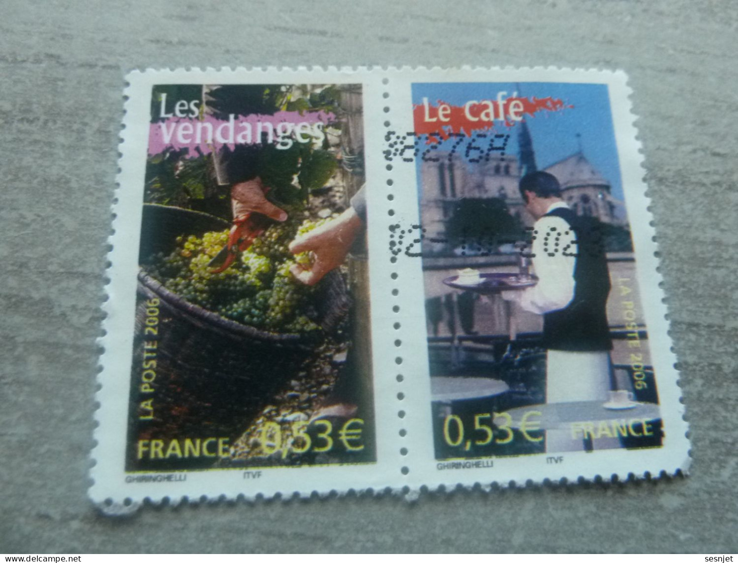 Les Vendanges Et Le Café - Portraits Régions - A Vivre - 0.53 € - Yt 3888 - 3889- Multicolore - Oblitérés - Année 2006 - - Gebruikt