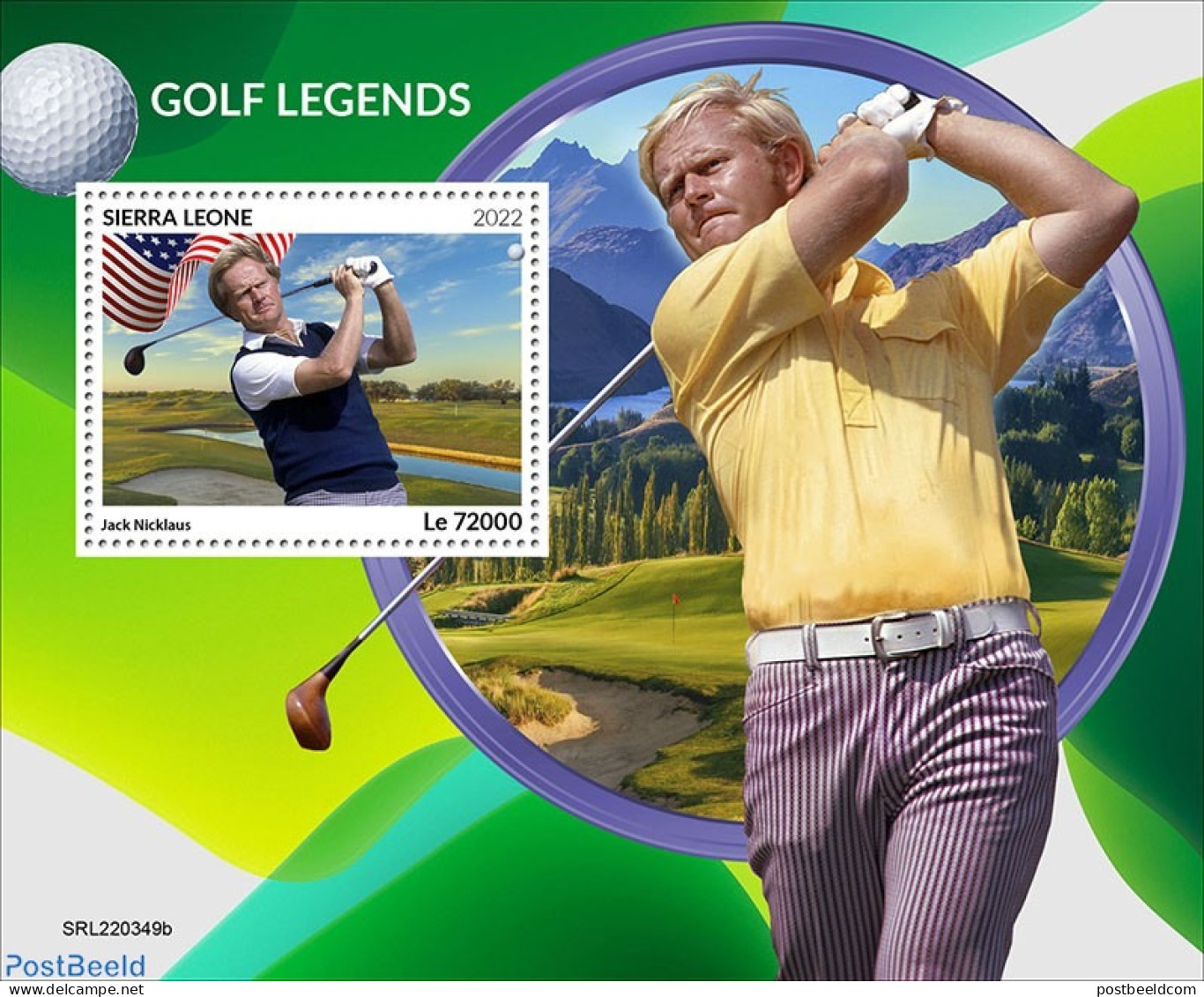 Sierra Leone 2022 Golf Legends, Mint NH, Sport - Golf - Golf